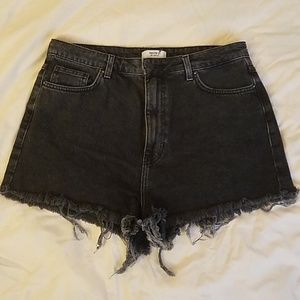 Black cutoff jean shorts